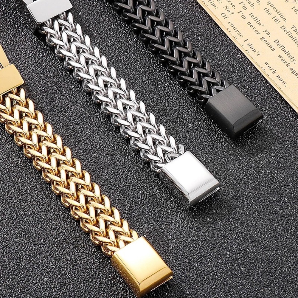 12mm Luxury Stainless Steel Bangle Bracelet - Picture 10 of 12